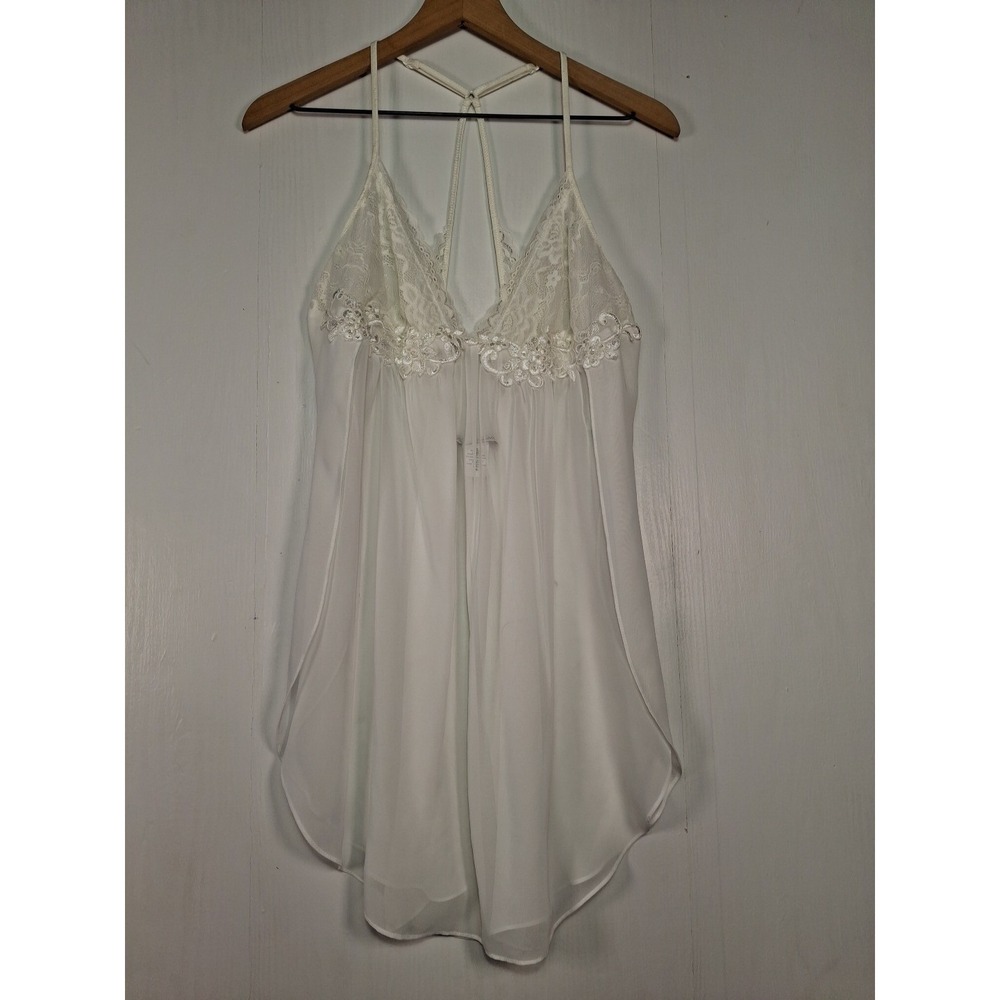 Linea Donatella White Lace Bridal Babydoll Chemise Lingerie JLT010 Mens Size M